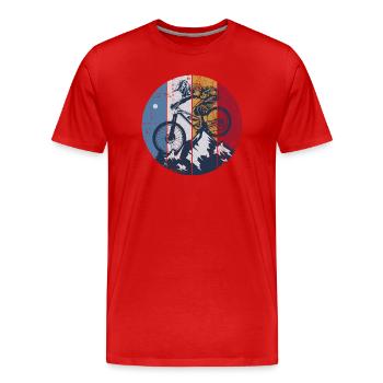 Ridge MTB Circle Graphic - Men's Premium Organic T-Shirt - red - Front - Damien (186cm)