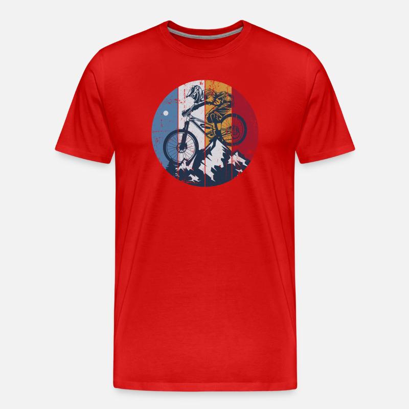 Graphique du cercle Ridge MTB - T-shirt bio Premium Homme - rouge