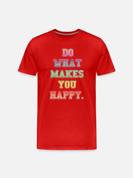 Inspirational Colourful Happiness Message - Men's Premium Organic T-Shirt - red