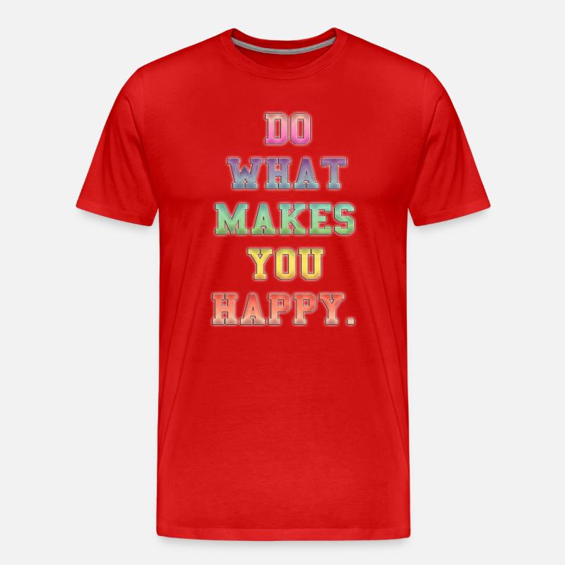 Inspirierende farbenfrohe Glücksbotschaft - Männer Premium Bio T-Shirt - Rot