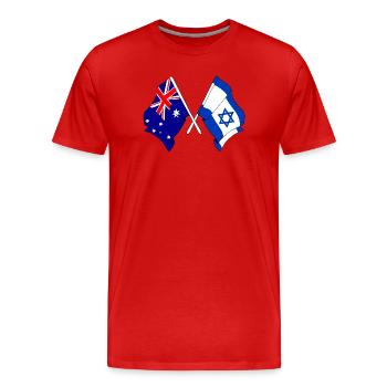 Flagge von Australien und Flagge von Israel - Männer Premium Bio T-Shirt - Rot - Vorne - Damien (186cm)