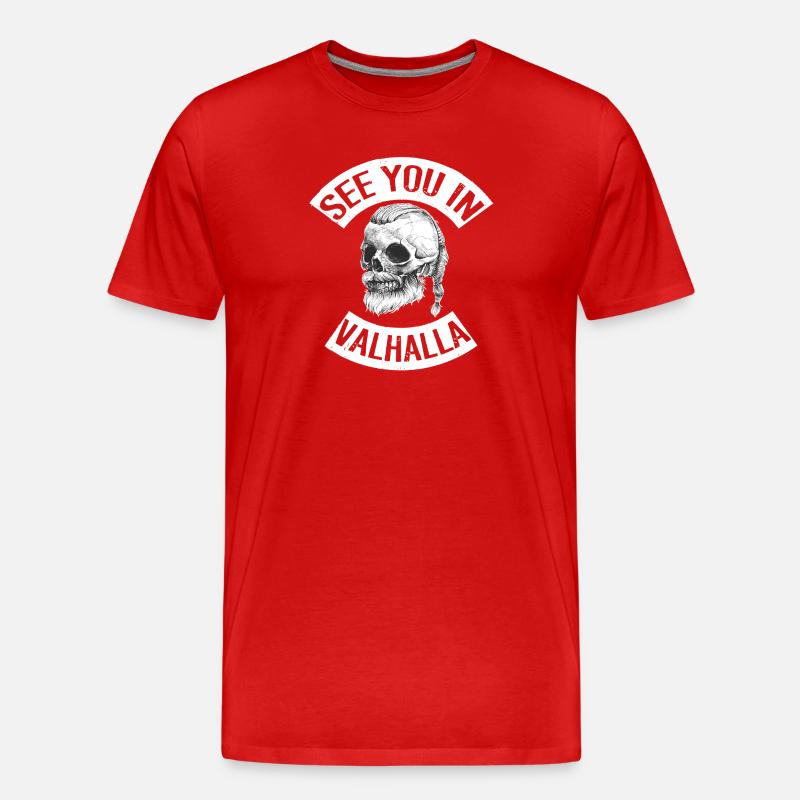 See You in Valhalla - Männer Premium Bio T-Shirt - Rot