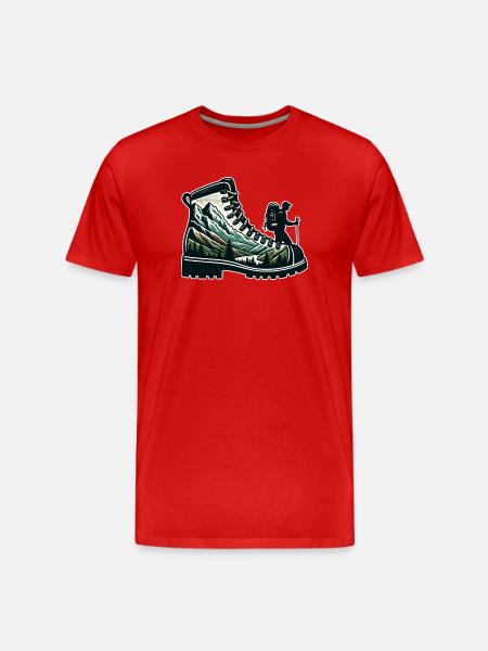 Hiking boots Mountain Trekkeur Randonneur - Men's Premium Organic T-Shirt - red
