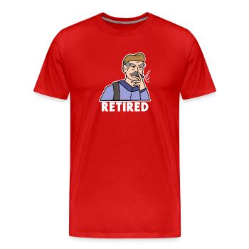 Aîné Dire Retraité Retraite Retraite - T-shirt bio Premium Homme - rouge - Devant - Damien (186cm)