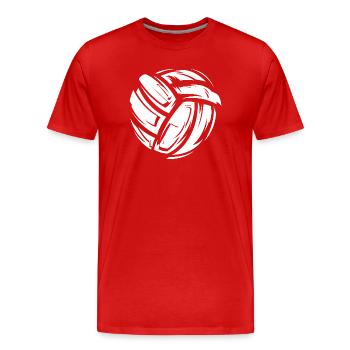 Volleyball Symbol Stoffe Material weiß Spiel icon - Männer Premium Bio T-Shirt - Rot - Vorne - Damien (186cm)