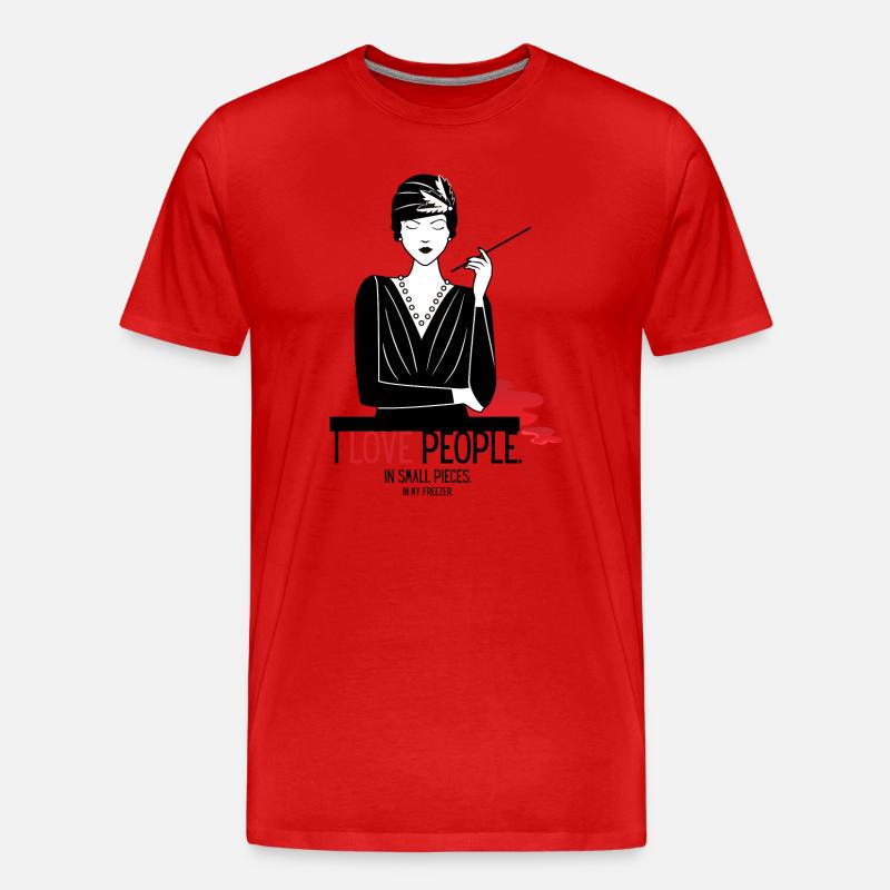 Menschenliebe - Männer Premium Bio T-Shirt - Rot