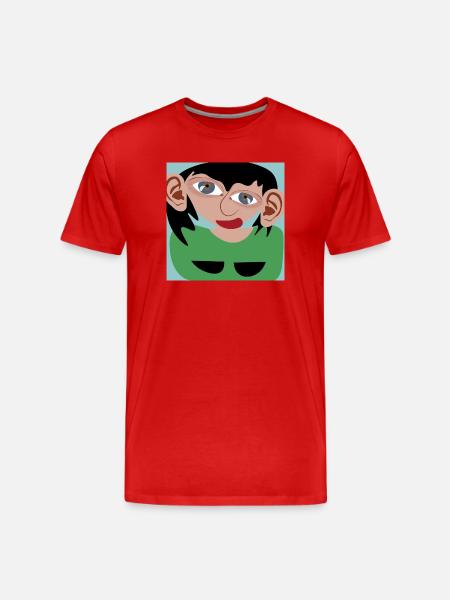 Dark-haired woman - Men's Premium Organic T-Shirt - red