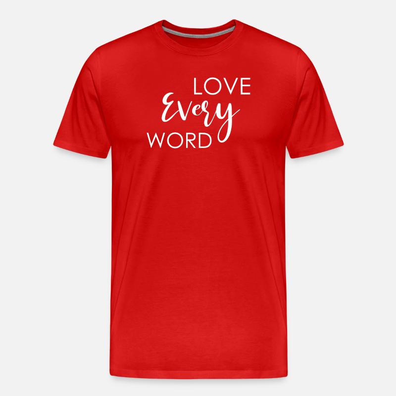 Love Every Word  - Männer Premium Bio T-Shirt - Rot