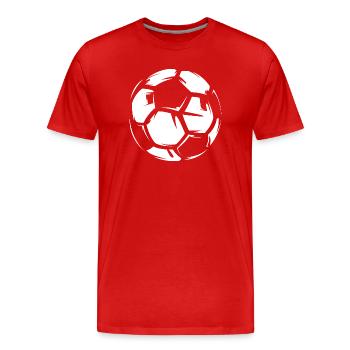 Illustration de ballon de football de football boulon icône en cuir - T-shirt bio Premium Homme - rouge - Devant - Damien (186cm)
