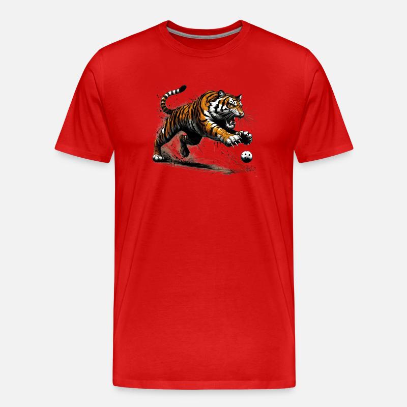 Unihockey Tiger - Männer Premium Bio T-Shirt - Rot