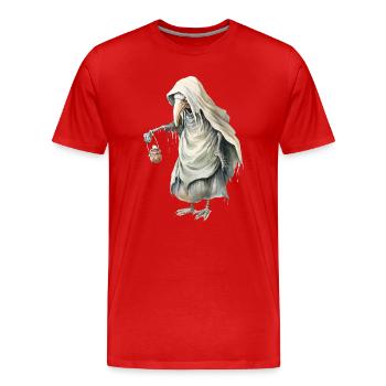 Fabelwesen Mit Totenmaske Fantasy Shirt - Männer Premium Bio T-Shirt - Rot - Vorne - Damien (186cm)