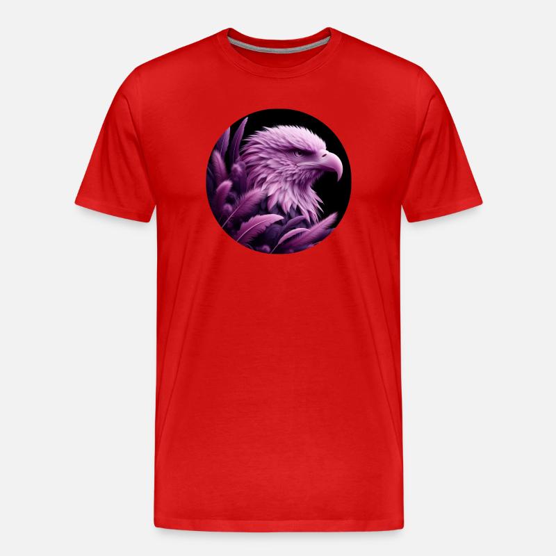 Purple Eagle Head with Feathers - Men's Premium Organic T-Shirt - red