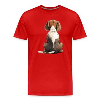 Beagle - T-shirt bio Premium Homme - rouge - Devant - Damien (186cm)
