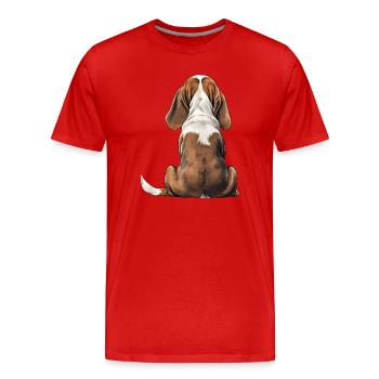 Basset Hound - Men's Premium Organic T-Shirt - red - Front - Damien (186cm)