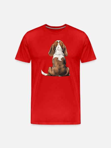 Basset Hound - Men's Premium Organic T-Shirt - red