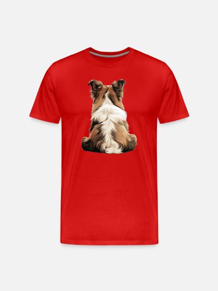 Shetland Sheepdog - Men's Premium Organic T-Shirt - red