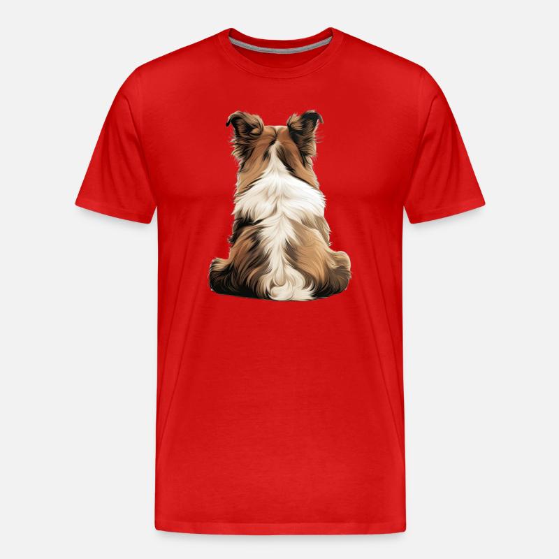 Shetland Schäferhund - Männer Premium Bio T-Shirt - Rot