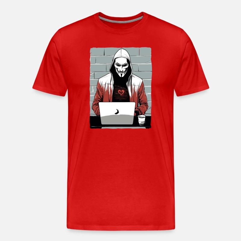Anonymous Hacker - Männer Premium Bio T-Shirt - Rot
