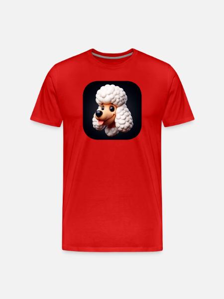 Chien caniche comique - T-shirt bio Premium Homme - rouge