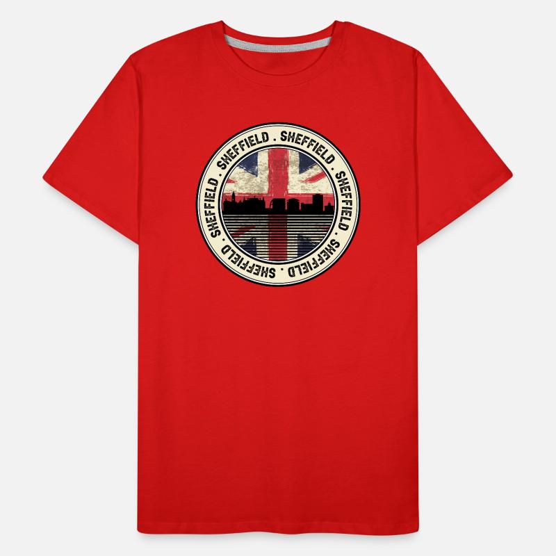 Sheffield Skyline Drapeau Union T-shirt bio Premium Homme