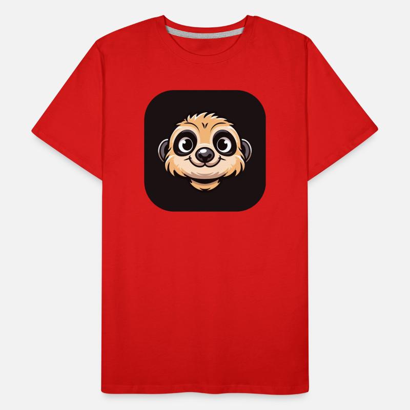 Comic Erdmännchen Kopf Männer Premium Bio T-Shirt