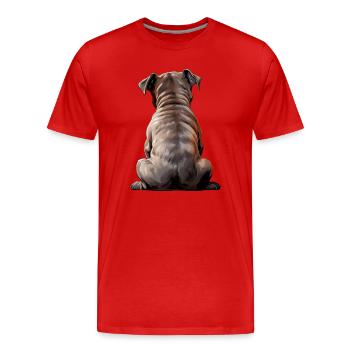 Staffordshire Bullterrier - Männer Premium Bio T-Shirt - Rot - Vorne - Damien (186cm)
