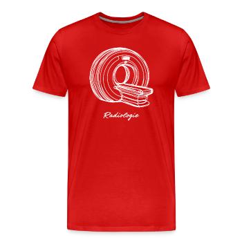 Radiologie Scanner IRM One Line Art Manip Radio - T-shirt bio Premium Homme - rouge - Devant - Damien (186cm)