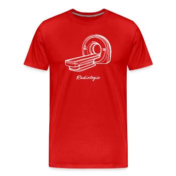 Radiologie Scanner IRM One Line Art Manip Radio - T-shirt bio Premium Homme - rouge - Devant - Damien (186cm)