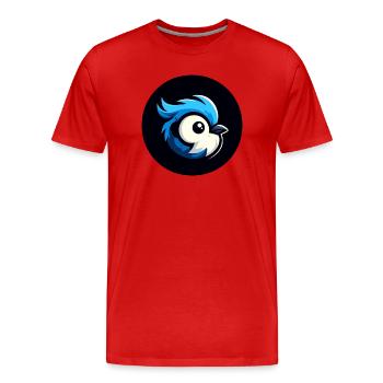 Comic Meise Vogel - Männer Premium Bio T-Shirt - Rot - Vorne - Damien (186cm)