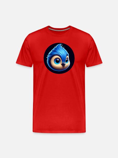 Comic Bird Blue Blue - Men's Premium Organic T-Shirt - red