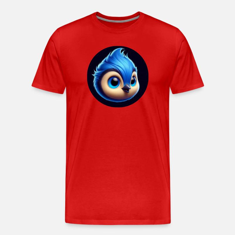 Comic Bird Blue Blue - Men's Premium Organic T-Shirt - red