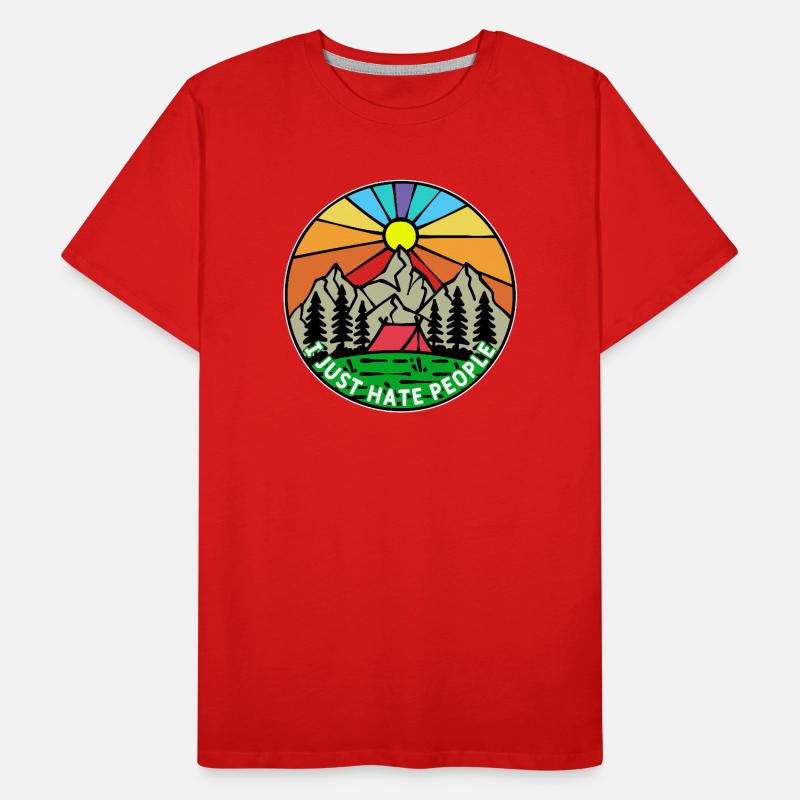 Montagnes, Nature, Camping, Randonneur, Tentes de déclaration T-shirt bio Premium Homme