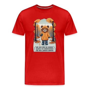 Like the bear in autumn - Men's Premium Organic T-Shirt - red - Front - Damien (186cm)