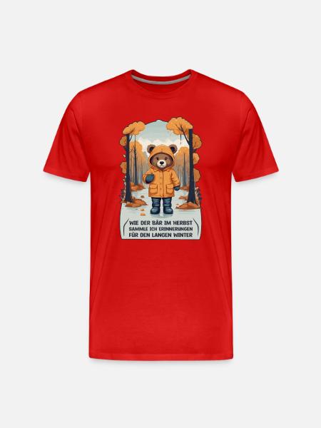 Comme l’ours en automne - T-shirt bio Premium Homme - rouge