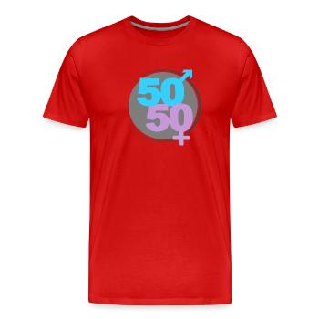 50/50 - Men's Premium Organic T-Shirt - red - Front - Damien (186cm)