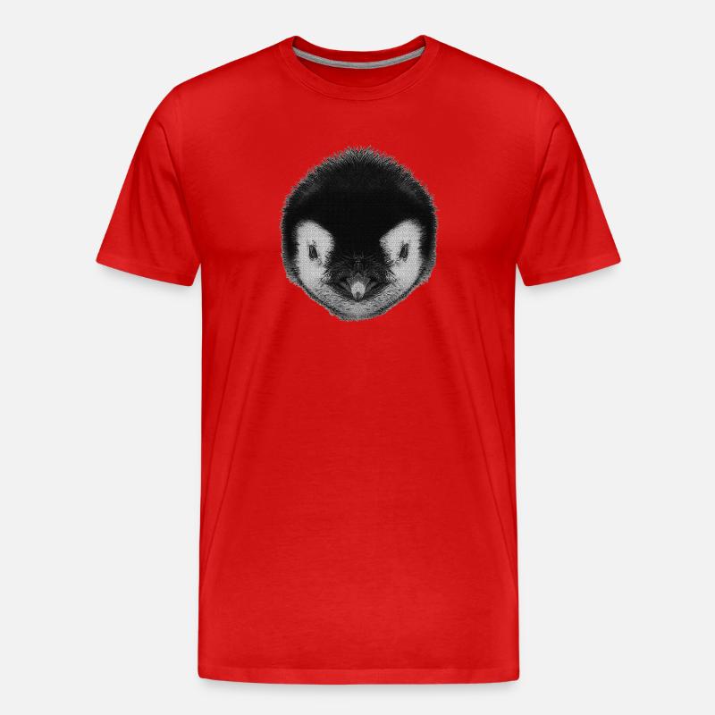 pinguinbaby, tiergesicht - Männer Premium Bio T-Shirt - Rot