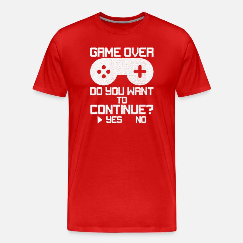 Game Over Willst du weitermachen? - Männer Premium Bio T-Shirt - Rot