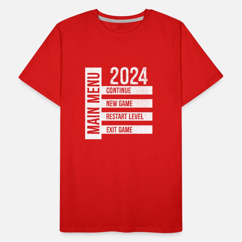 Main Menu Continue New Game Restart Level Exit Men's Premium Organic T-Shirt