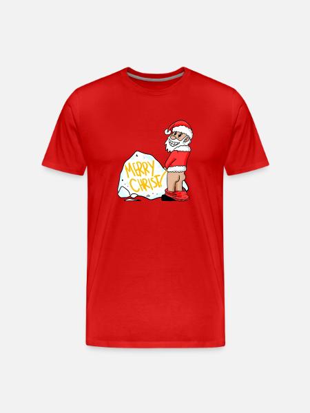 Santa Claus Funny - Men's Premium Organic T-Shirt - red