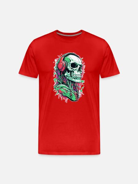 Skull Music - Men's Premium Organic T-Shirt - red