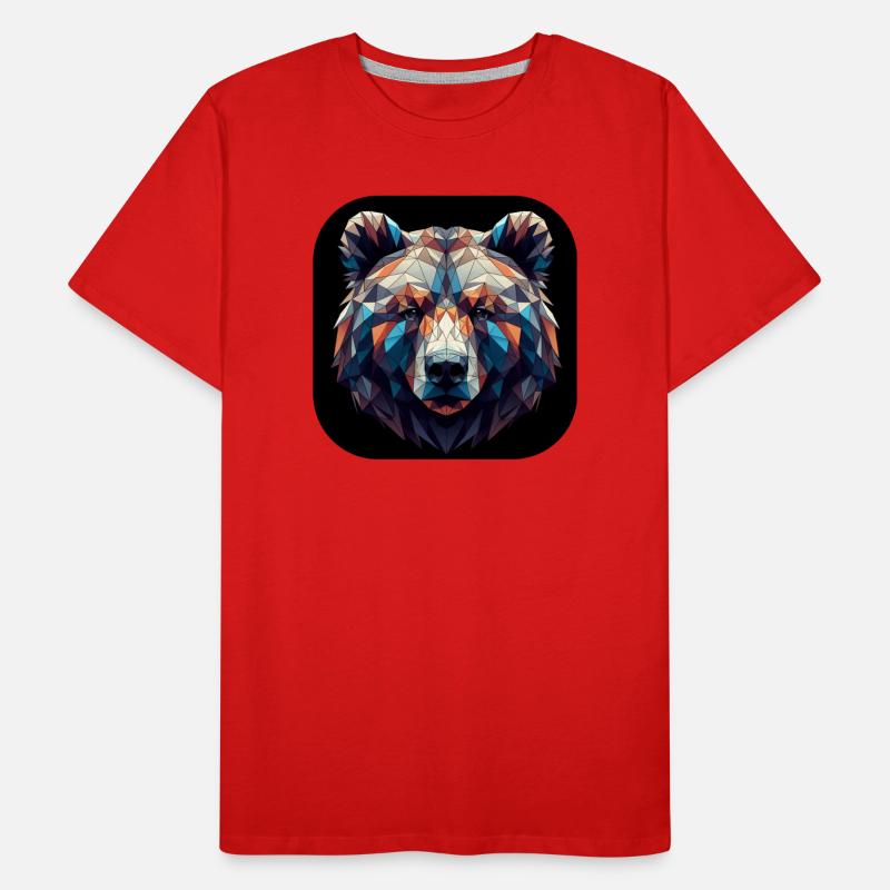 Tête d’ours Polygone Multicolore T-shirt bio Premium Homme