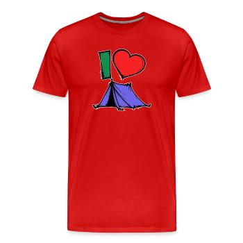 Déclaration de camping Randonneur Coeur Wanderlust Tentes - T-shirt bio Premium Homme - rouge - Devant - Damien (186cm)
