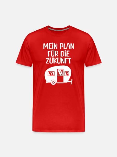 Wanderlust Camping Chillen Wohnwagen Statement - Männer Premium Bio T-Shirt - Rot