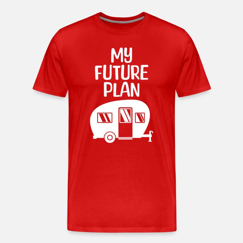 Wohnmobil Wanderer Statement Camping Camper - Männer Premium Bio T-Shirt - Rot
