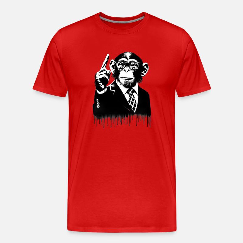 Lehrer. Monkey Life Affenleben - Männer Premium Bio T-Shirt - Rot