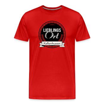 Lieblingsort Kellenhusen - Männer Premium Bio T-Shirt - Rot - Vorne - Damien (186cm)