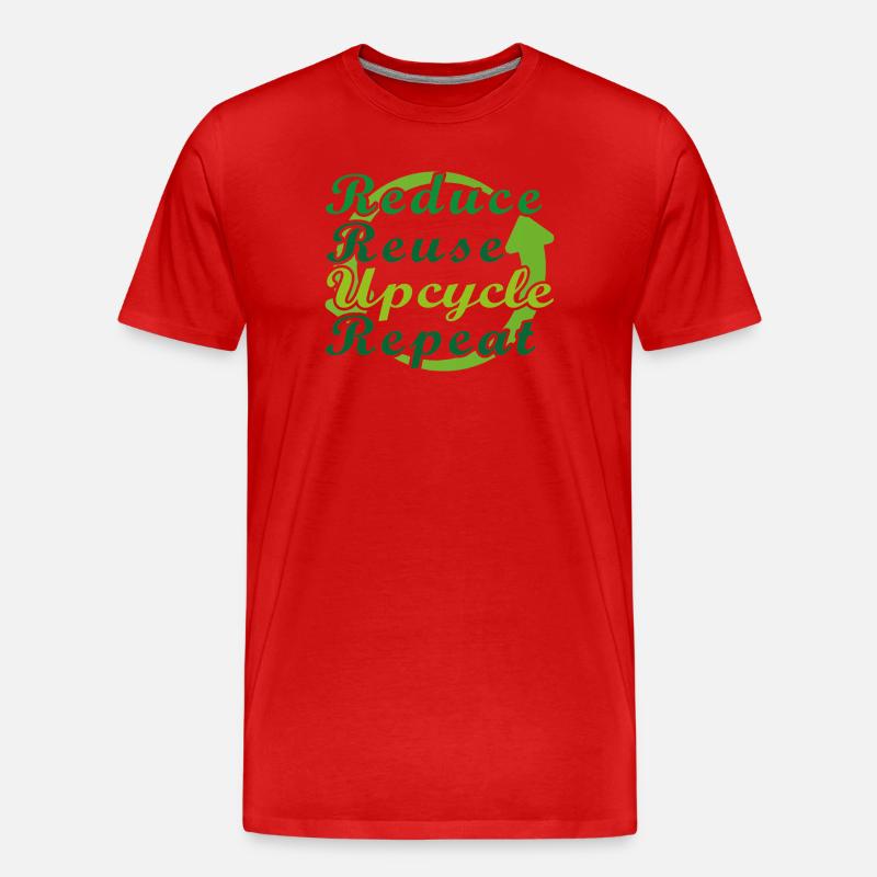 Reduce Reuse Upcycle Repeat - Männer Premium Bio T-Shirt - Rot