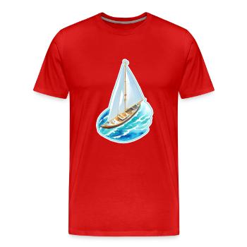 Segelschiff - Männer Premium Bio T-Shirt - Rot - Vorne - Damien (186cm)