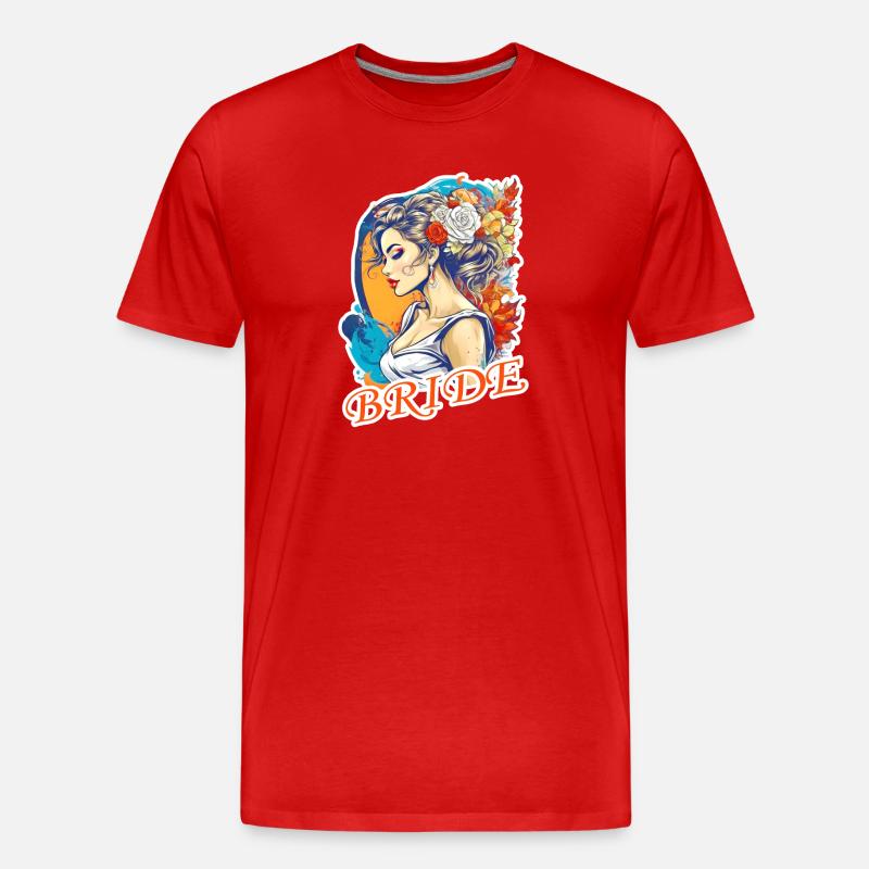 Braut - Männer Premium Bio T-Shirt - Rot