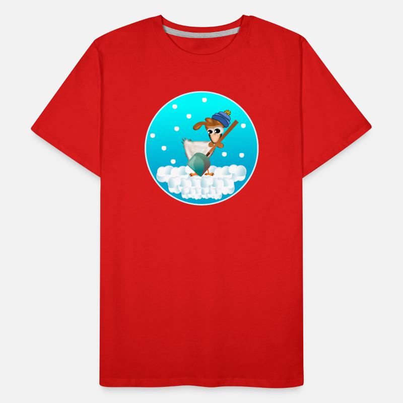 WINTER CHICKEN COOP CHICKENS SNOWFALL Men's Premium Organic T-Shirt